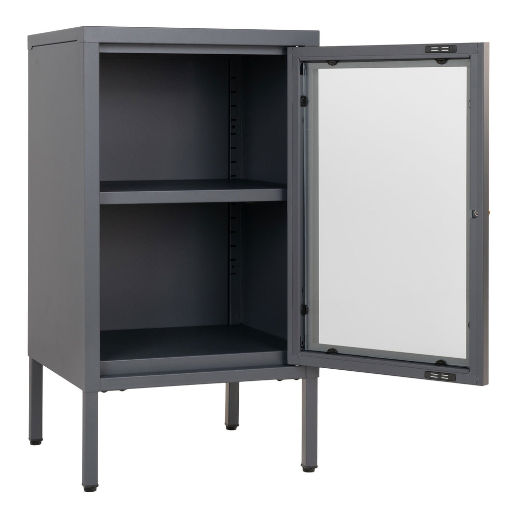 Dalby Cabinet - Cabinet with glass door, grey